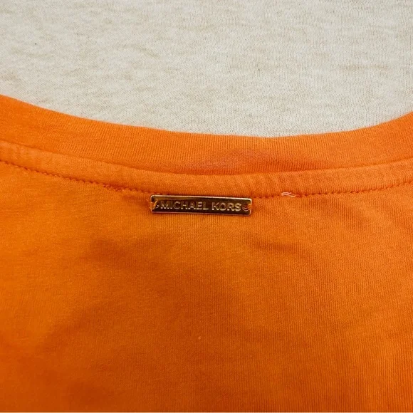 MICHAEL Michael Kors Women’s Orange Cotton Short Sleeves Maxi Dress Size L - Picture 4 of 13